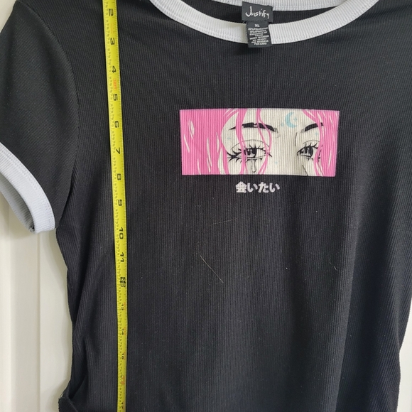 JUSTIFY CROP RINGER TEE ANIME GIRL - Picture 2 of 7